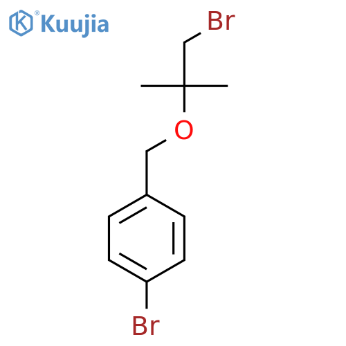 1-bromo-4-{(1-bromo-2-methylpropan-2-yl)oxymethyl}benzene structure
