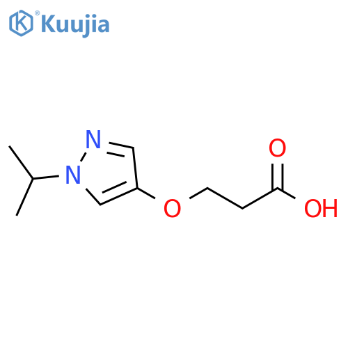 3-{[1-(propan-2-yl)-1H-pyrazol-4-yl]oxy}propanoic acid structure