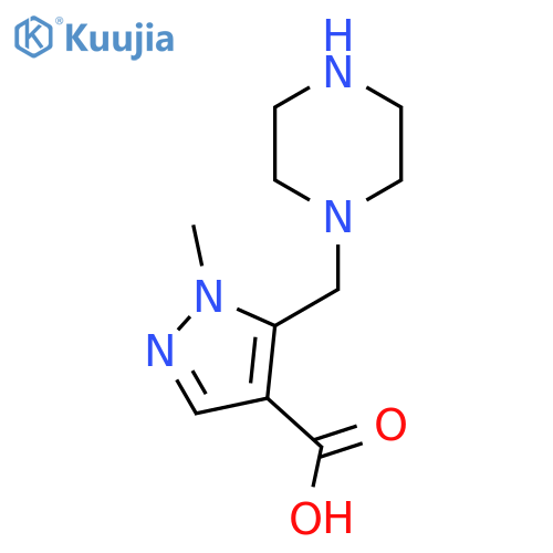1-methyl-5-[(piperazin-1-yl)methyl]-1H-pyrazole-4-carboxylic acid structure