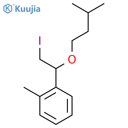 1-2-iodo-1-(3-methylbutoxy)ethyl-2-methylbenzene structure