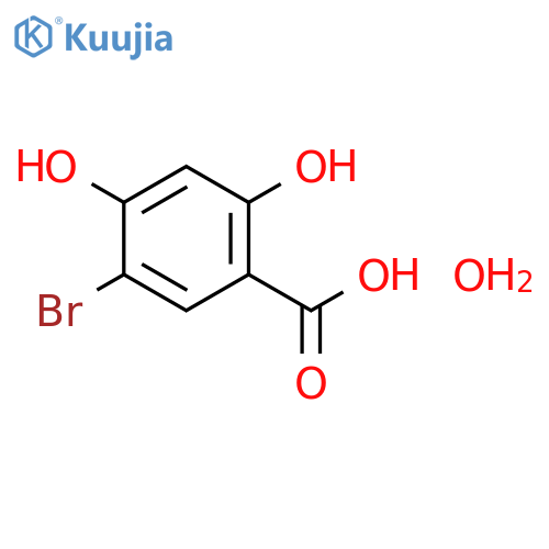 5-Bromo-2,4-dihydroxybenzoic acid hydrate structure