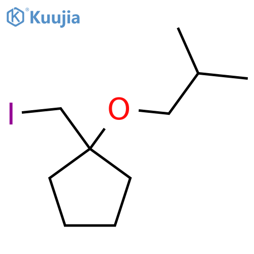 1-(iodomethyl)-1-(2-methylpropoxy)cyclopentane structure