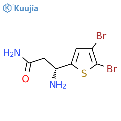 (3R)-3-Amino-3-(4,5-dibromothiophen-2-yl)propanamide structure
