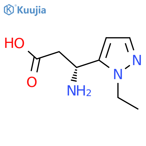 (3R)-3-amino-3-(1-ethyl-1H-pyrazol-5-yl)propanoic acid structure
