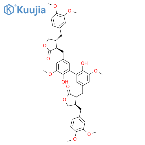 2(3H)-Furanone,3,3'-[(6,6'-dihydroxy-5,5'-dimethoxy[1,1'-biphenyl]-3,3'-diyl)bis(methylene)]bis[dihydro-4-[(3,4-dimethoxyphenyl)methyl]-,(3R,3'R,4R,4'R)- structure