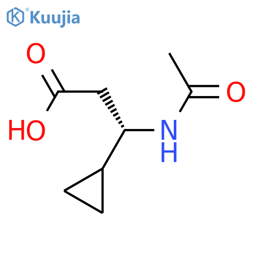(3S)-3-cyclopropyl-3-acetamidopropanoic acid structure