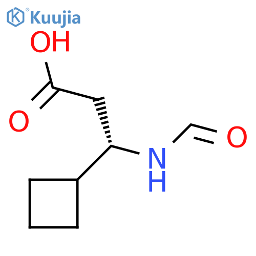 (3S)-3-cyclobutyl-3-formamidopropanoic acid structure