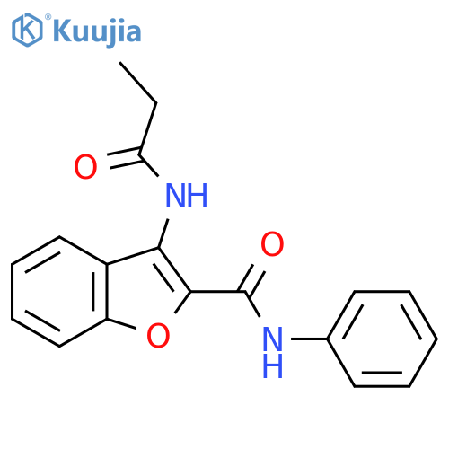 N-phenyl-3-propanamido-1-benzofuran-2-carboxamide structure