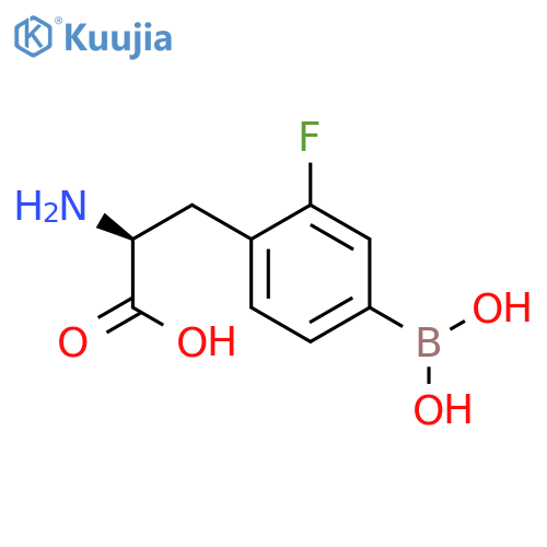 (2S)-2-amino-3-[4-(dihydroxyboranyl)-2-fluorophenyl]propanoic acid structure