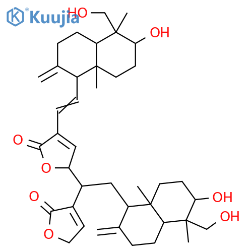2(5H)-Furanone,5-[2-[decahydro-6-hydroxy-5-(hydroxymethyl)-5,8a-dimethyl-2-methylene-1-naphthalenyl]-1-(2,5-dihydro-2-oxo-3-furanyl)ethyl]-3-[2-[decahydro-6-hydroxy-5-(hydroxymethyl)-5,8a-dimethyl-2-methylene-1-naphthalenyl]ethenyl]-(9CI) structure
