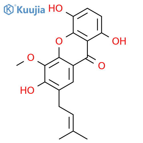 1,4,6-Trihydroxy-5-methoxy-7-(3-methylbut-2-en-1-yl)-9H-xanthen-9-one structure