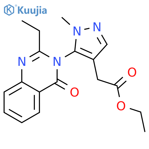 1H-Pyrazole-4-aceticacid, 5-(2-ethyl-4-oxo-3(4H)-quinazolinyl)-1-methyl-, ethyl ester structure