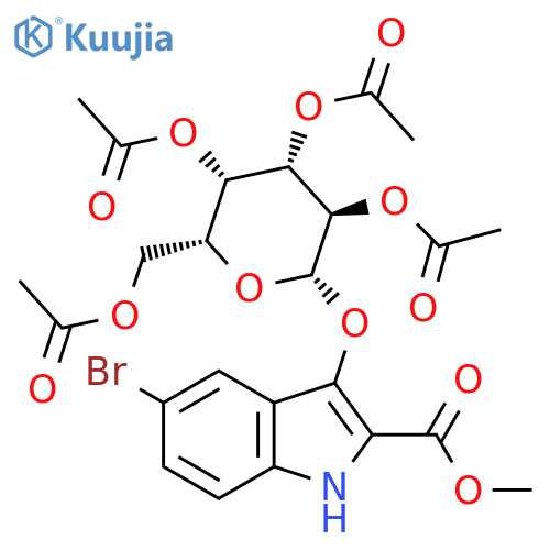 Methyl 5-bromo-3-[(2,3,4,6-tetra-O-acetyl-β-D-galactopyranosyl)oxy]-1H-indole-2-carboxylate structure