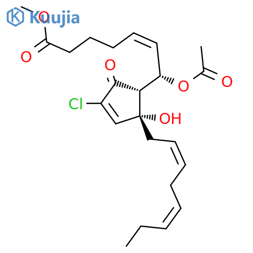 Prosta-5,10,14,17-tetraen-1-oic acid, 7-(acetyloxy)-10-chloro-12-hydroxy-9-oxo-, methyl ester, (5Z,7S,14Z,17Z)- (9CI) structure