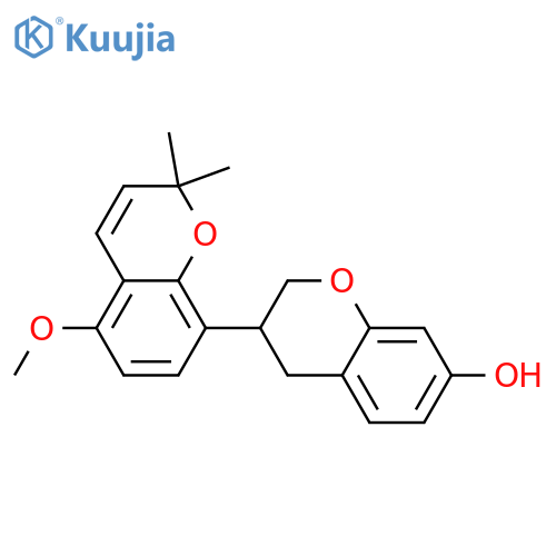 [3,8'-Bi-2H-1-benzopyran]-7-ol,3,4-dihydro-5'-methoxy-2',2'-dimethyl-, (-)- structure