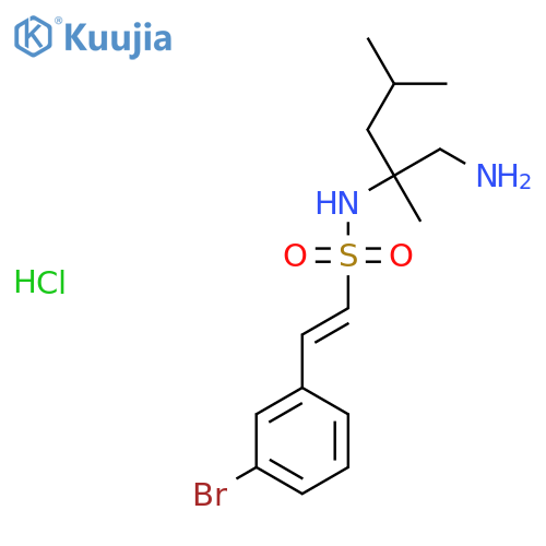 (E)-N-(1-Amino-2,4-dimethylpentan-2-yl)-2-(3-bromophenyl)ethenesulfonamide;hydrochloride structure