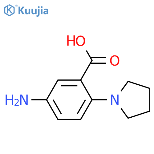 5-Amino-2-pyrrolidin-1-yl-benzoic acid structure