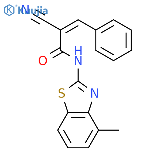 2-Propenamide,2-cyano-N-(4-methyl-2-benzothiazolyl)-3-phenyl- structure