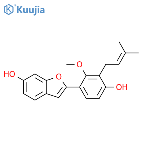 6-Benzofuranol,2-[4-hydroxy-2-methoxy-3-(3-methyl-2-buten-1-yl)phenyl]- structure