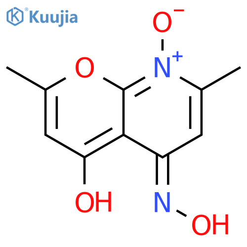 (5E)-4-hydroxy-5-(hydroxyimino)-2,7-dimethyl-5H-pyrano[2,3-b]pyridin-8-ium-8-olate structure