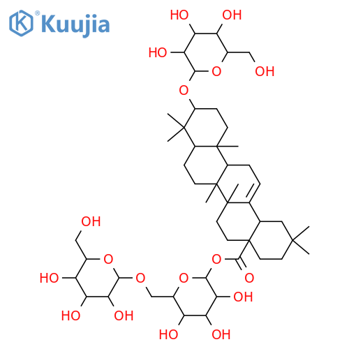 Olean-12-en-28-oic acid, 3-(β-D-glucopyranosyloxy)-, 6-O-β-D-galactopyranosyl-β-D-glucopyranosyl ester, (3β)- (9CI) structure