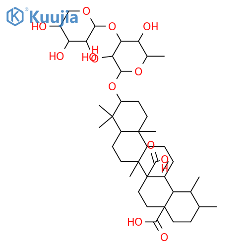 Urs-12-ene-27,28-dioic acid, 3-[(6-deoxy-3-O-β-D-xylopyranosyl-α-L-mannopyranosyl)oxy]-, (3β)- (9CI) structure