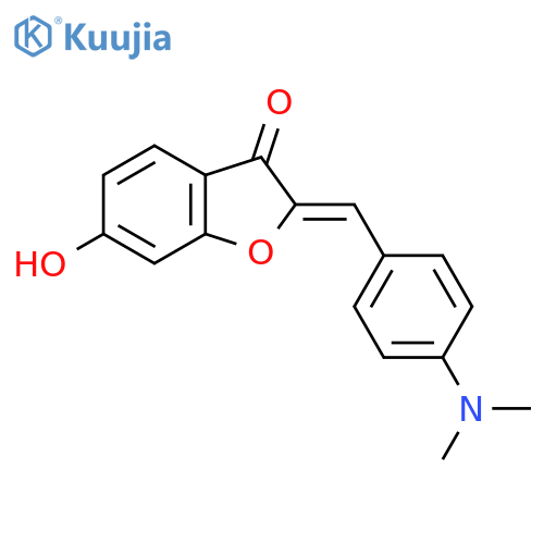 (2Z)-2-{[4-(dimethylamino)phenyl]methylidene}-6-hydroxy-2,3-dihydro-1-benzofuran-3-one structure