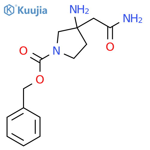 benzyl 3-amino-3-(carbamoylmethyl)pyrrolidine-1-carboxylate structure