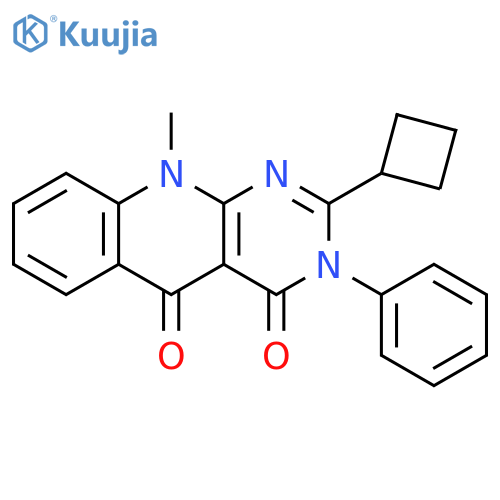 Pyrimido[4,5-b]quinoline-4,5(3H,10H)-dione, 2-cyclobutyl-10-methyl-3-phenyl- structure