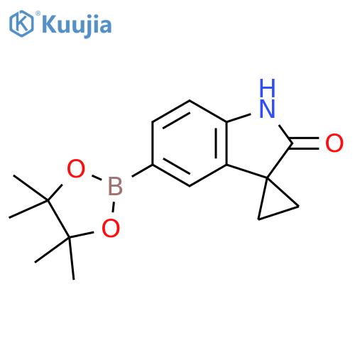 5'-(4,4,5,5-tetramethyl-1,3,2-dioxaborolan-2-yl)-1',2'-dihydrospiro[cyclopropane-1,3'-indol]-2'-one structure