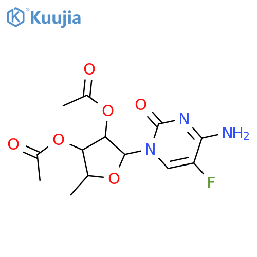 2',3'-Di-O-acetyl-5'-deoxy-5-fuluro-D-cytidine structure