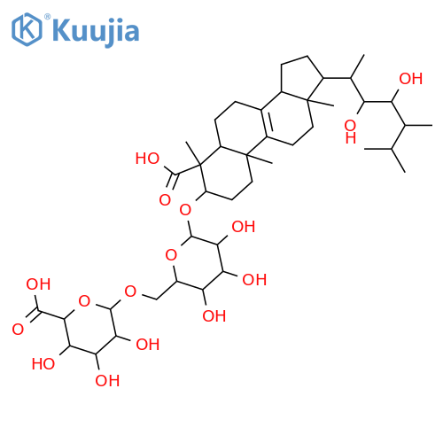 Ergost-8-ene-4-carboxylicacid, 3-[(6-O-b-D-glucopyranuronosyl-b-D-glucopyranosyl)oxy]-22,23-dihydroxy-4-methyl-,(3b,4b,5a,22S,23R,24S)- (9CI) structure