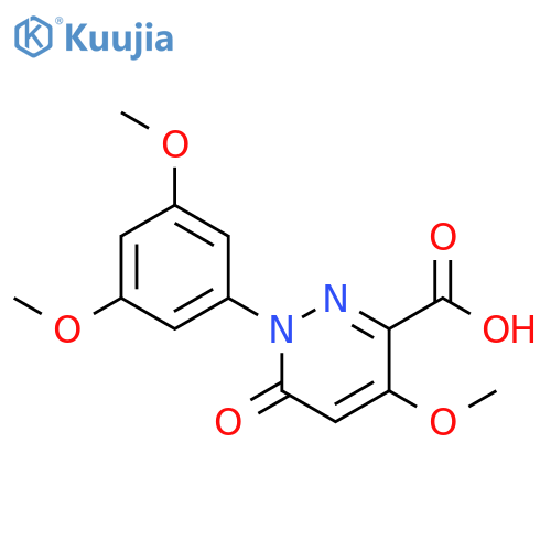 1-(3,5-dimethoxyphenyl)-4-methoxy-6-oxo-1,6-dihydropyridazine-3-carboxylic acid structure
