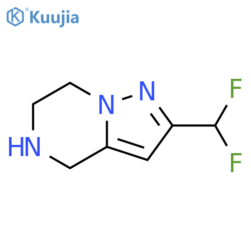 Pyrazolo[1,5-a]pyrazine, 2-(difluoromethyl)-4,5,6,7-tetrahydro- structure