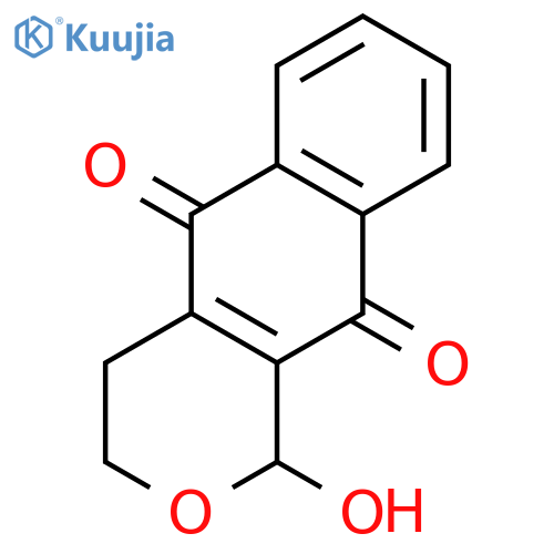 1-hydroxy-3,4-dihydro-1H-benz[g]isochromene-5,10-dione structure