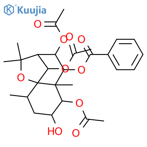 1,2,6,8,9-Pentahydroxydihydro-β-agarofuran; (1α,2α,6β,8α,9α)-form, 9-Benzoyl, 1,6,8-tri-Ac structure