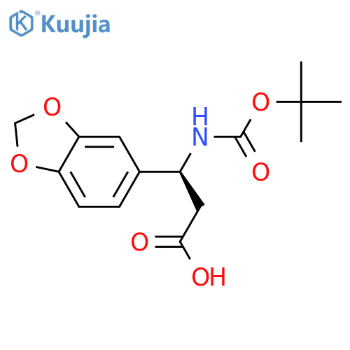 1,3-Benzodioxole-5-propanoic acid, β-[[(1,1-dimethylethoxy)carbonyl]amino]-, (S)- (9CI) structure