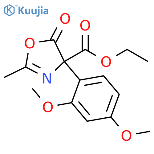 4-Oxazolecarboxylicacid, 4-(2,4-dimethoxyphenyl)-4,5-dihydro-2-methyl-5-oxo-, ethyl ester structure