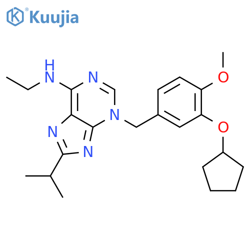 3H-Purin-6-amine,3-[[3-(cyclopentyloxy)-4-methoxyphenyl]methyl]-N-ethyl-8-(1-methylethyl)- structure
