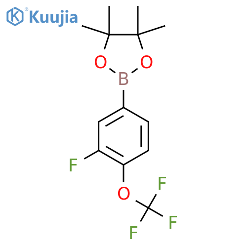 2-3-fluoro-4-(trifluoromethoxy)phenyl-4,4,5,5-tetramethyl-1,3,2-dioxaborolane structure