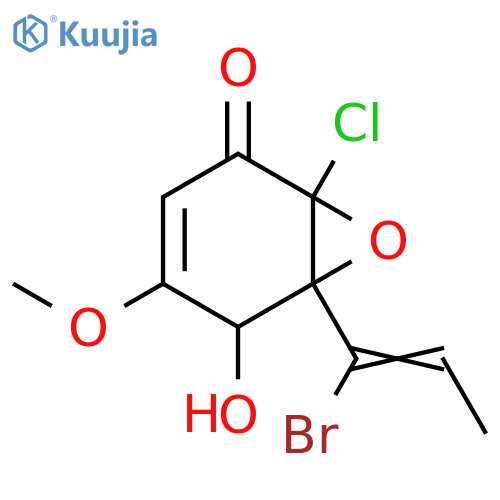 7-Oxabicyclo[4.1.0]hept-3-en-2-one, 6-(1-bromo-1-propenyl)-1-chloro-5-hydroxy-4-methoxy- (9CI) structure