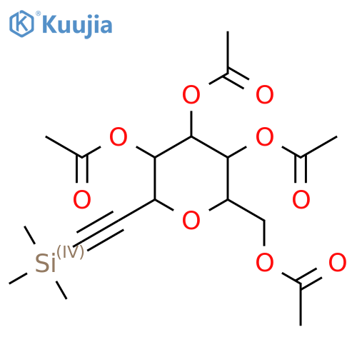 2-(Acetoxymethyl)-6-((trimethylsilyl)ethynyl)tetrahydro-2H-pyran-3,4,5-triyl triacetate structure