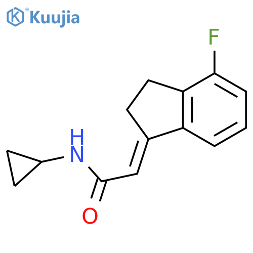 Acetamide, N-cyclopropyl-2-(4-fluoro-2,3-dihydro-1H-inden-1-ylidene)-,(2E)- structure