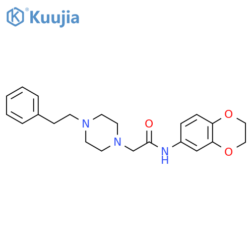 N-(2,3-dihydro-1,4-benzodioxin-6-yl)-2-[4-(2-phenylethyl)piperazin-1-yl]acetamide structure