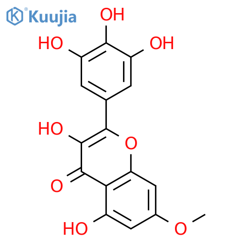 4H-1-Benzopyran-4-one,3,5-dihydroxy-7-methoxy-2-(3,4,5-trihydroxyphenyl)- structure