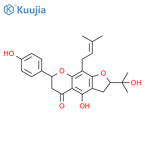 5H-Furo[3,2-g][1]benzopyran-5-one, 2,3,6,7-tetrahydro-4-hydroxy-2-(1-hydroxy-1-methylethyl)-7-(4-hydroxyphenyl)-9-(3-methyl-2-butenyl)- (9CI) structure