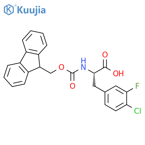 (2S)-3-(4-chloro-3-fluorophenyl)-2-({(9H-fluoren-9-yl)methoxycarbonyl}amino)propanoic acid structure