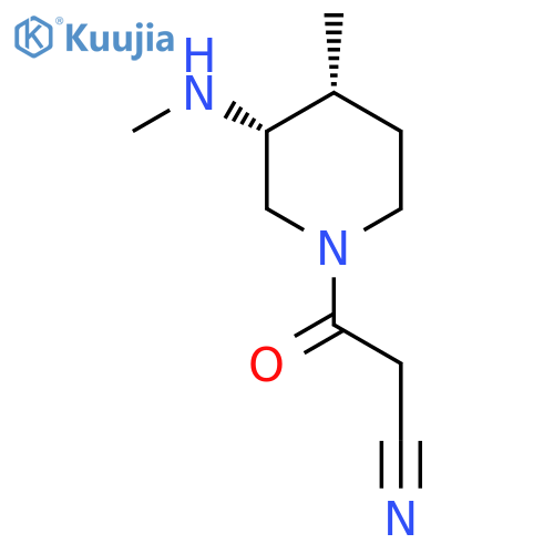 3-[(3R,4R)-4-methyl-3-(methylamino)-1-piperidyl]-3-oxo-propanenitrile structure