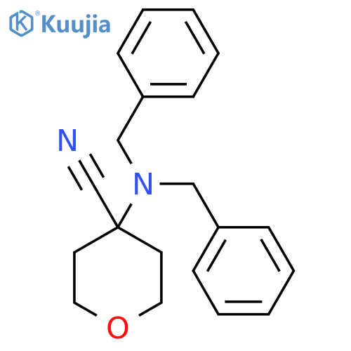 4-(dibenzylamino)oxane-4-carbonitrile structure