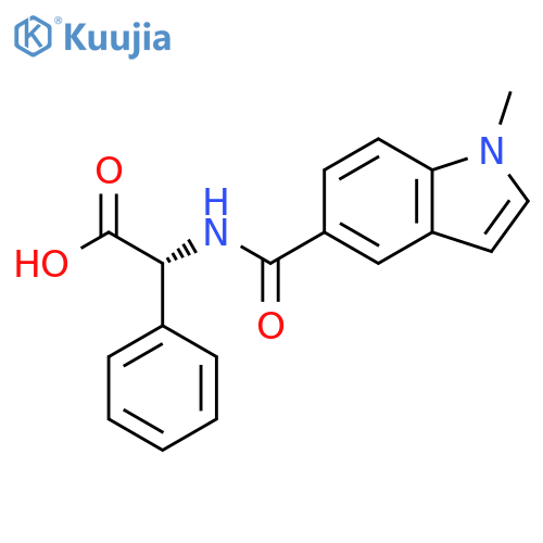 (R)-2-(1-methyl-1H-indole-5-carboxamido)-2-phenylacetic acid structure